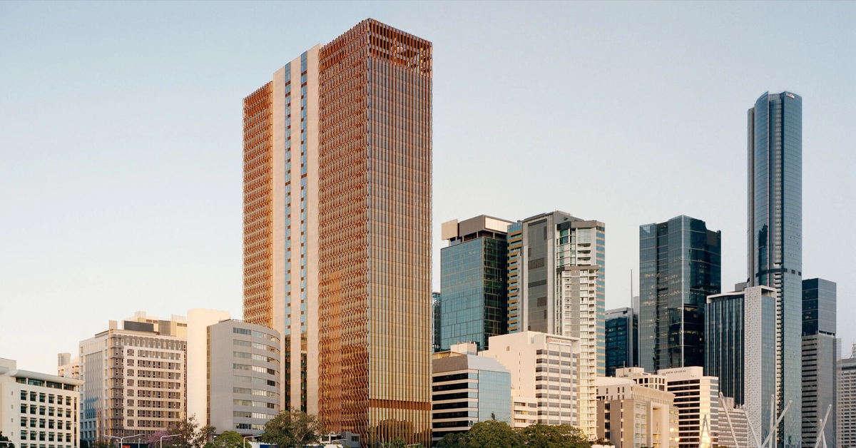 205 North Quay Tower Unveiled with Copper-Shaded Facade Built for Subtropical Life
